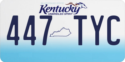 KY license plate 447TYC