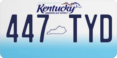 KY license plate 447TYD