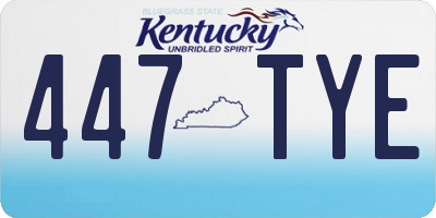 KY license plate 447TYE