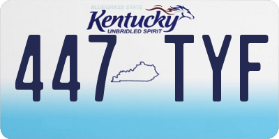 KY license plate 447TYF