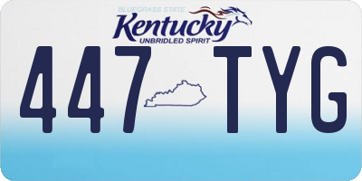 KY license plate 447TYG