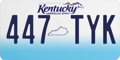 KY license plate 447TYK