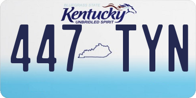 KY license plate 447TYN