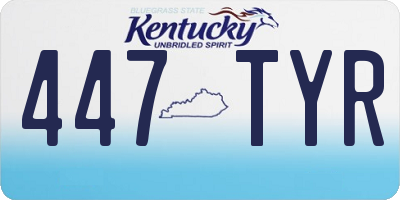 KY license plate 447TYR