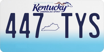 KY license plate 447TYS