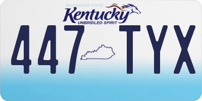 KY license plate 447TYX