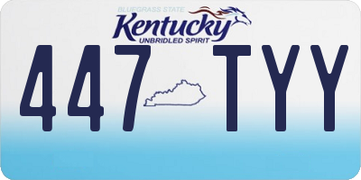 KY license plate 447TYY