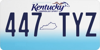 KY license plate 447TYZ