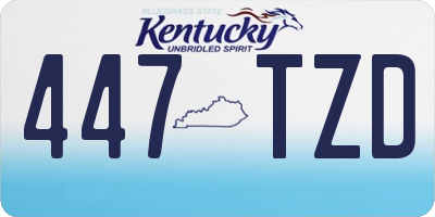 KY license plate 447TZD