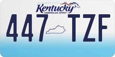 KY license plate 447TZF
