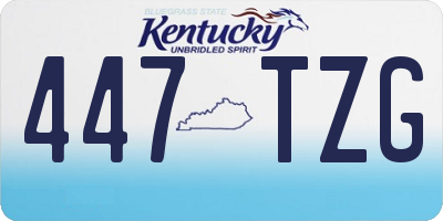KY license plate 447TZG