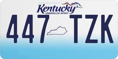 KY license plate 447TZK