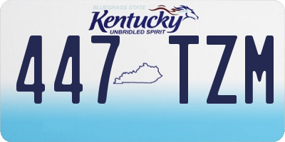 KY license plate 447TZM