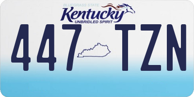 KY license plate 447TZN