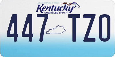 KY license plate 447TZO