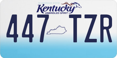 KY license plate 447TZR