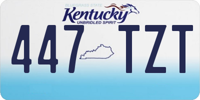 KY license plate 447TZT
