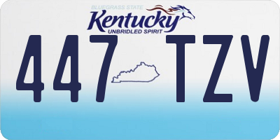 KY license plate 447TZV