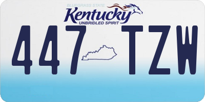 KY license plate 447TZW
