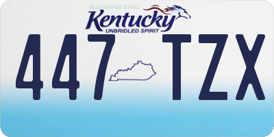 KY license plate 447TZX