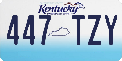 KY license plate 447TZY