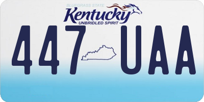 KY license plate 447UAA