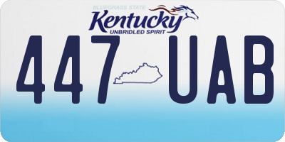 KY license plate 447UAB