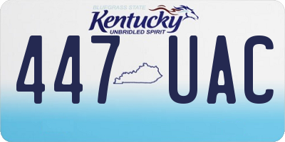 KY license plate 447UAC