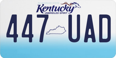 KY license plate 447UAD