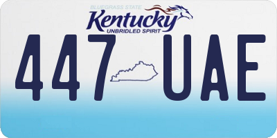 KY license plate 447UAE