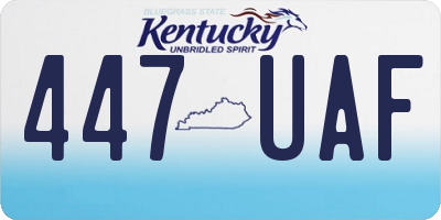 KY license plate 447UAF