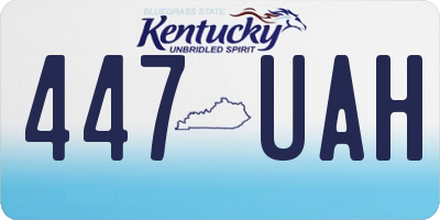 KY license plate 447UAH