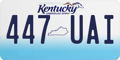 KY license plate 447UAI