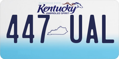 KY license plate 447UAL