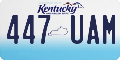 KY license plate 447UAM