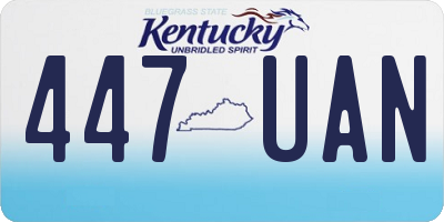 KY license plate 447UAN