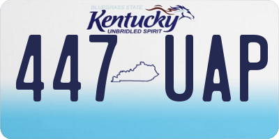 KY license plate 447UAP