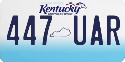 KY license plate 447UAR