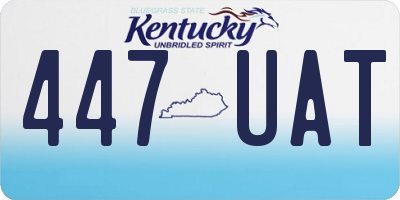 KY license plate 447UAT
