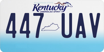 KY license plate 447UAV