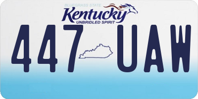 KY license plate 447UAW