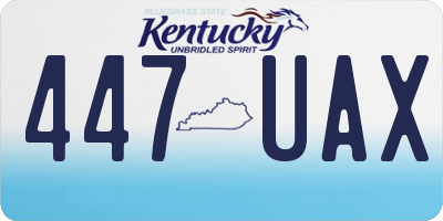KY license plate 447UAX