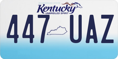 KY license plate 447UAZ