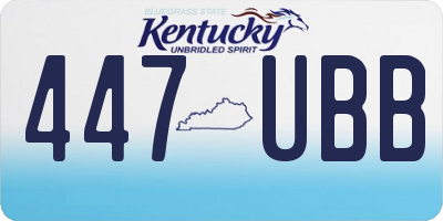 KY license plate 447UBB