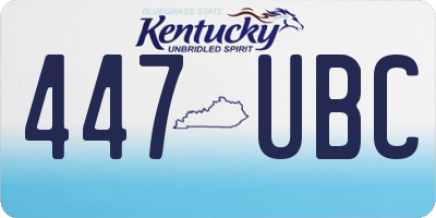 KY license plate 447UBC