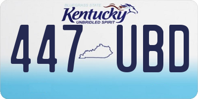 KY license plate 447UBD