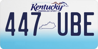 KY license plate 447UBE