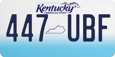 KY license plate 447UBF