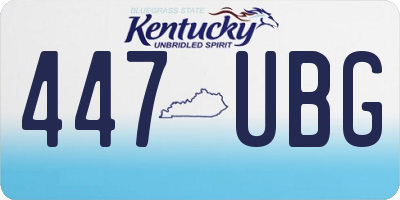 KY license plate 447UBG