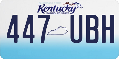 KY license plate 447UBH